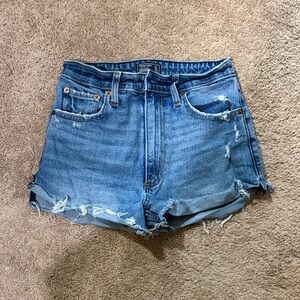 Abercrombie & Fitch Distressed Blue Jean Shorts